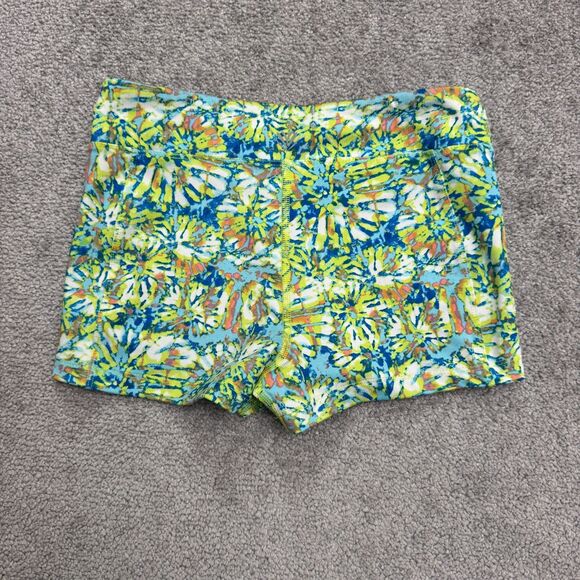 Forever 21 Tie-Dye Compression Shorts Womens Small Neon Green Blue Pink Active - Picture 1 of 11